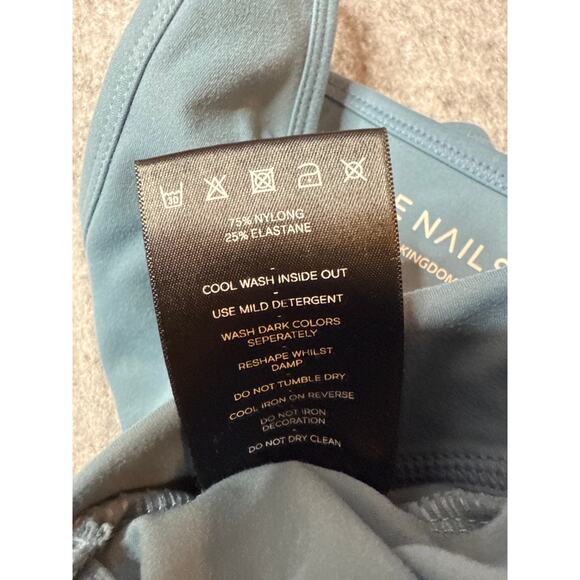 Three Nails Women's Scoop Neck Sports Bra Teal Blue Size Small - Picture 6 of 6